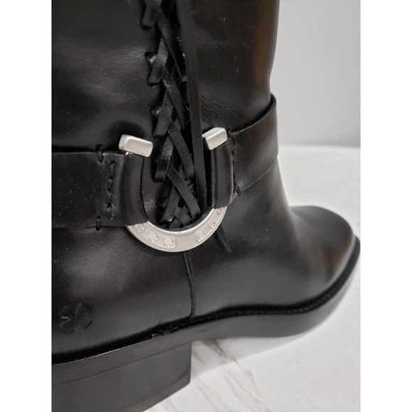NEW NO BOX Lucky Brand Boots Kamany Leather Western Womens Equestrian Horseshoe - Picture 4 of 8